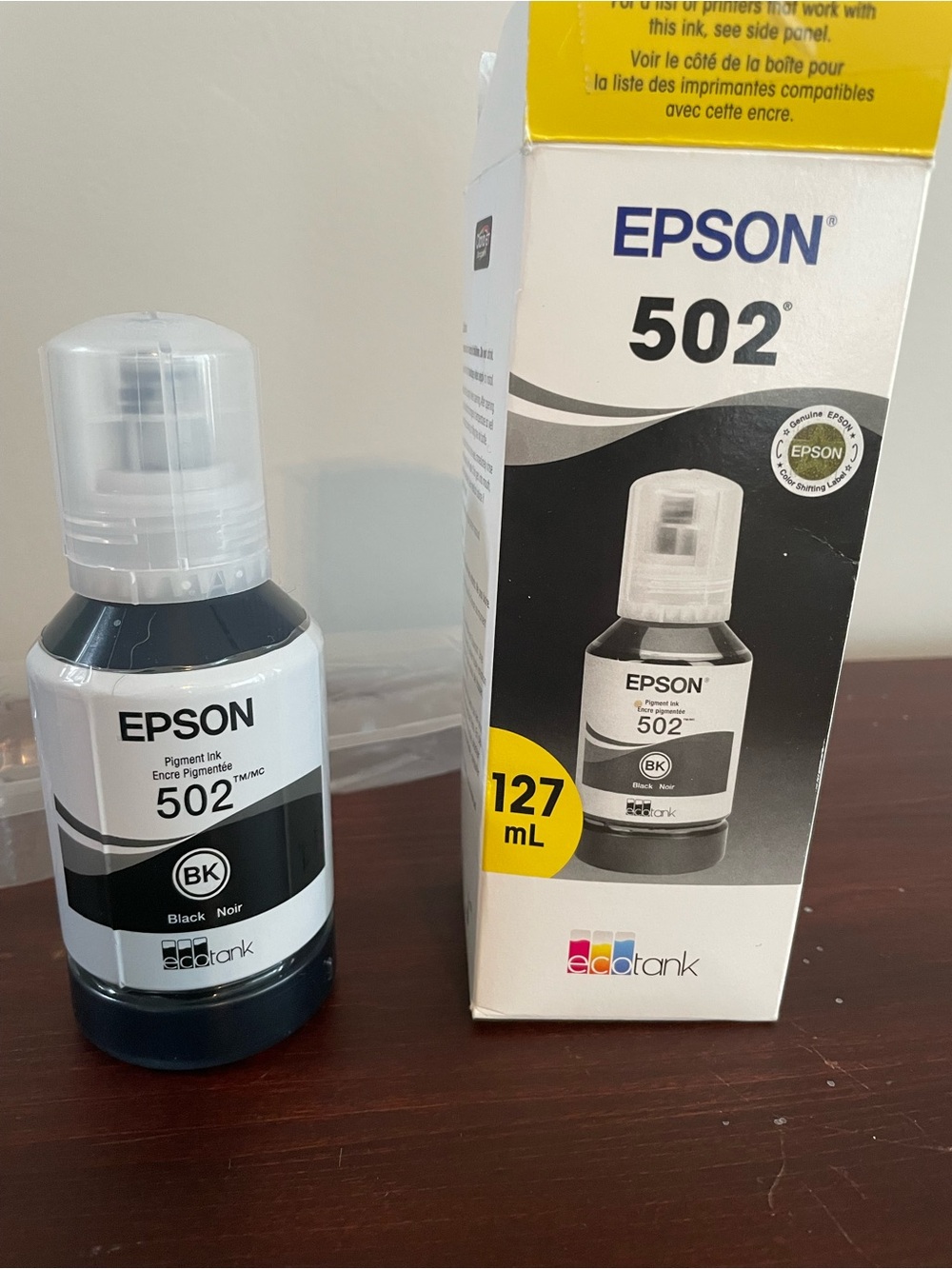 Epson 502 127mL black ink bottle